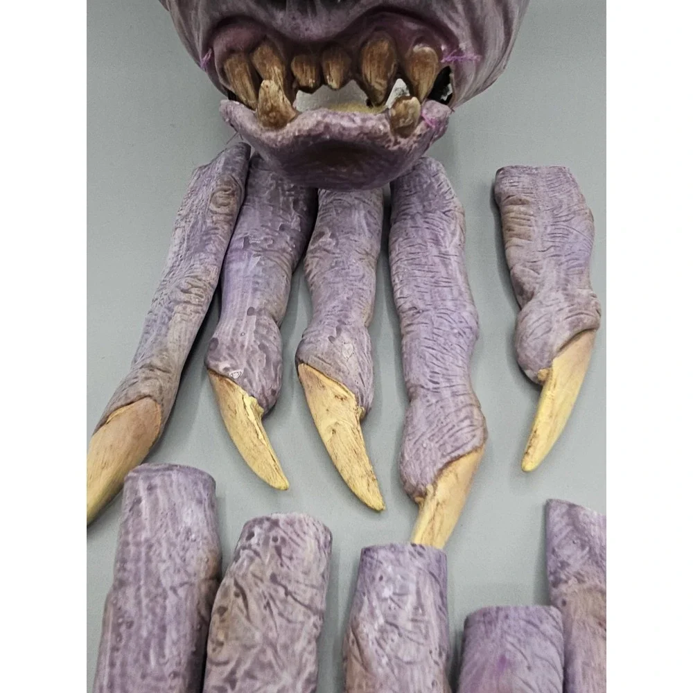 Vintage Cinema Secrets Purple Goblin Man Bat Halloween Mask W/ Finger Claws 2006